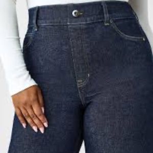 Spanx Straight Leg Vintage Blue Stretch Pull On Denim Jeans Women's Sz 2X 2T